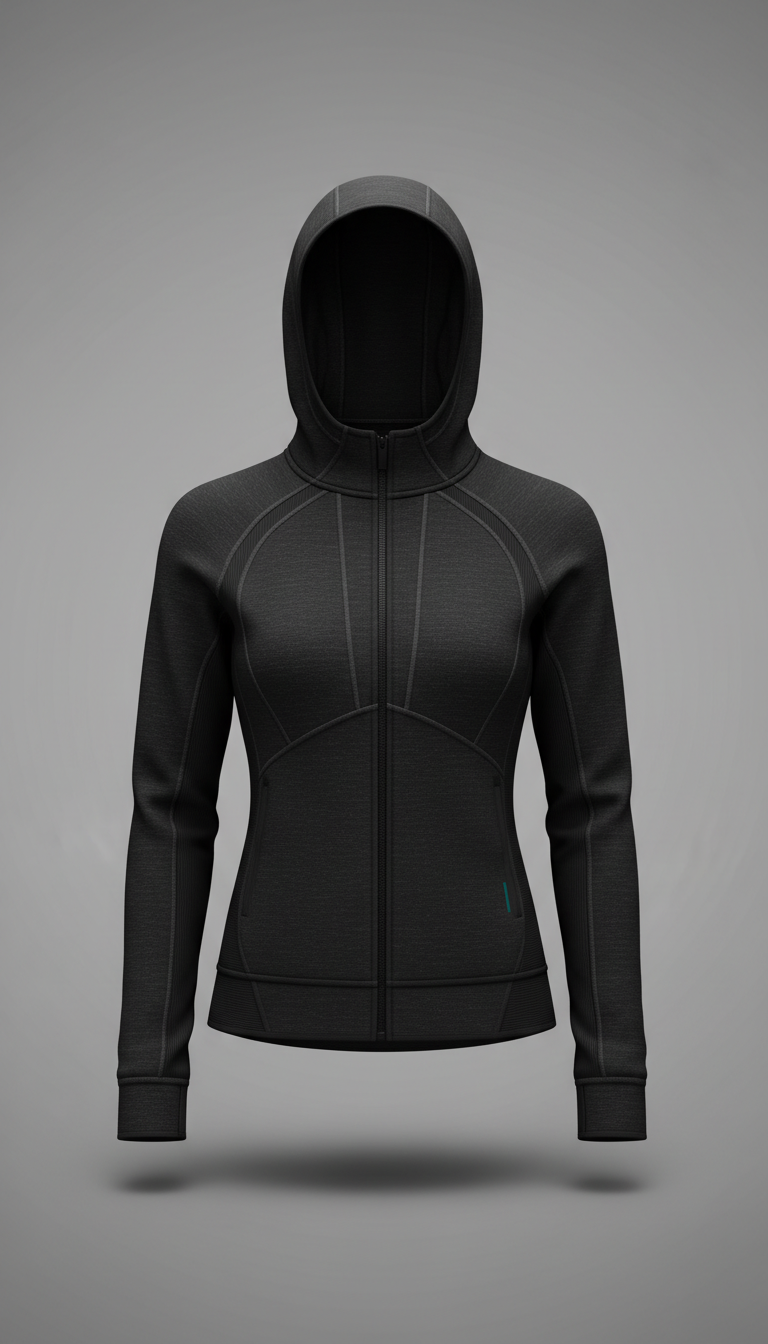 Obsidian black technical sweatshirt