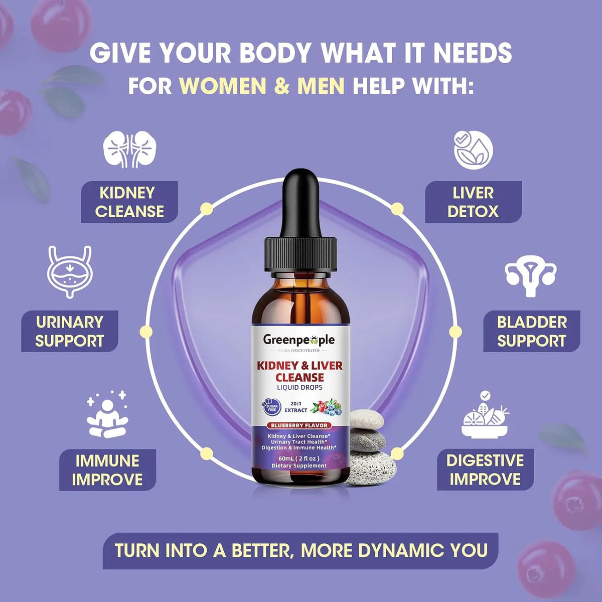 100 Natural 1000mg Cranberry Extract Kidney and Liver Cleansing Drops Urinary & Bladder Health Support