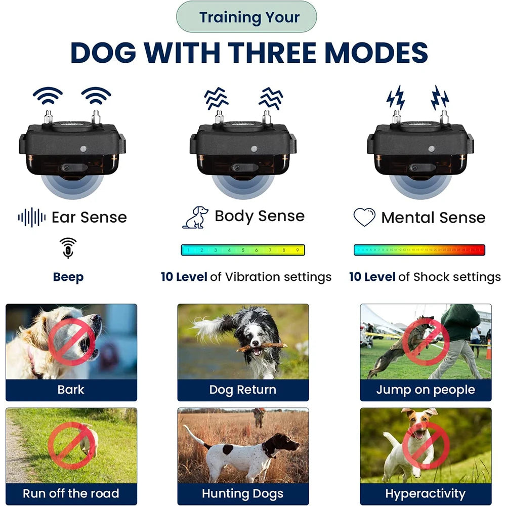 JanPet Shock Collars for Dog Hunting Training Remote Control 2000M Waterproof Electronic Dog Training Collar for All Size Dogs