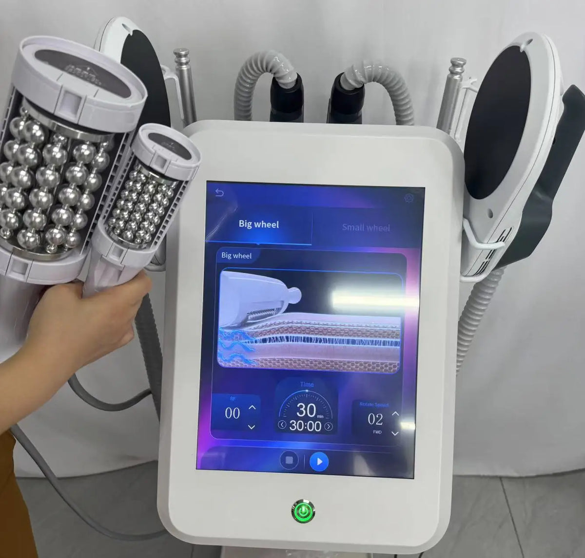 2 IN 1 200HZ EMS Roller Slimming Cellulite Reduction Inner Ball Roller 360 Degree Infrared Vacuum Roller Massage Beauty Machine