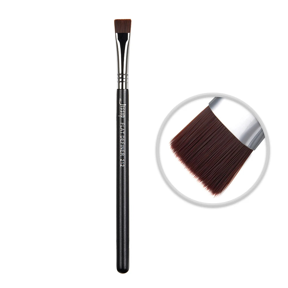 Jessup Eyeliner Brush Makeup Thin Bent Precision Angled Flat Definer Ultra Fine Pencil Precision Synthetic S151