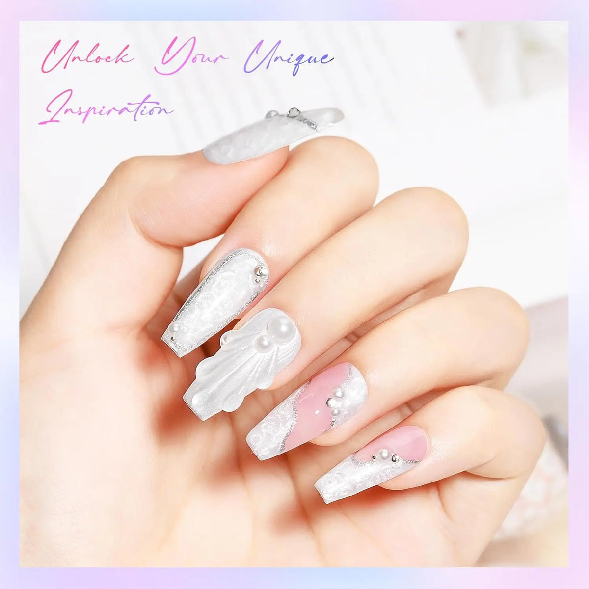 Makartt Pearl Gel Nail Polish Set 15ml One N'Done 6 Colors Shimmer Mermaid Glitter UV Gel Polish Soak Off High-Gloss Manicure