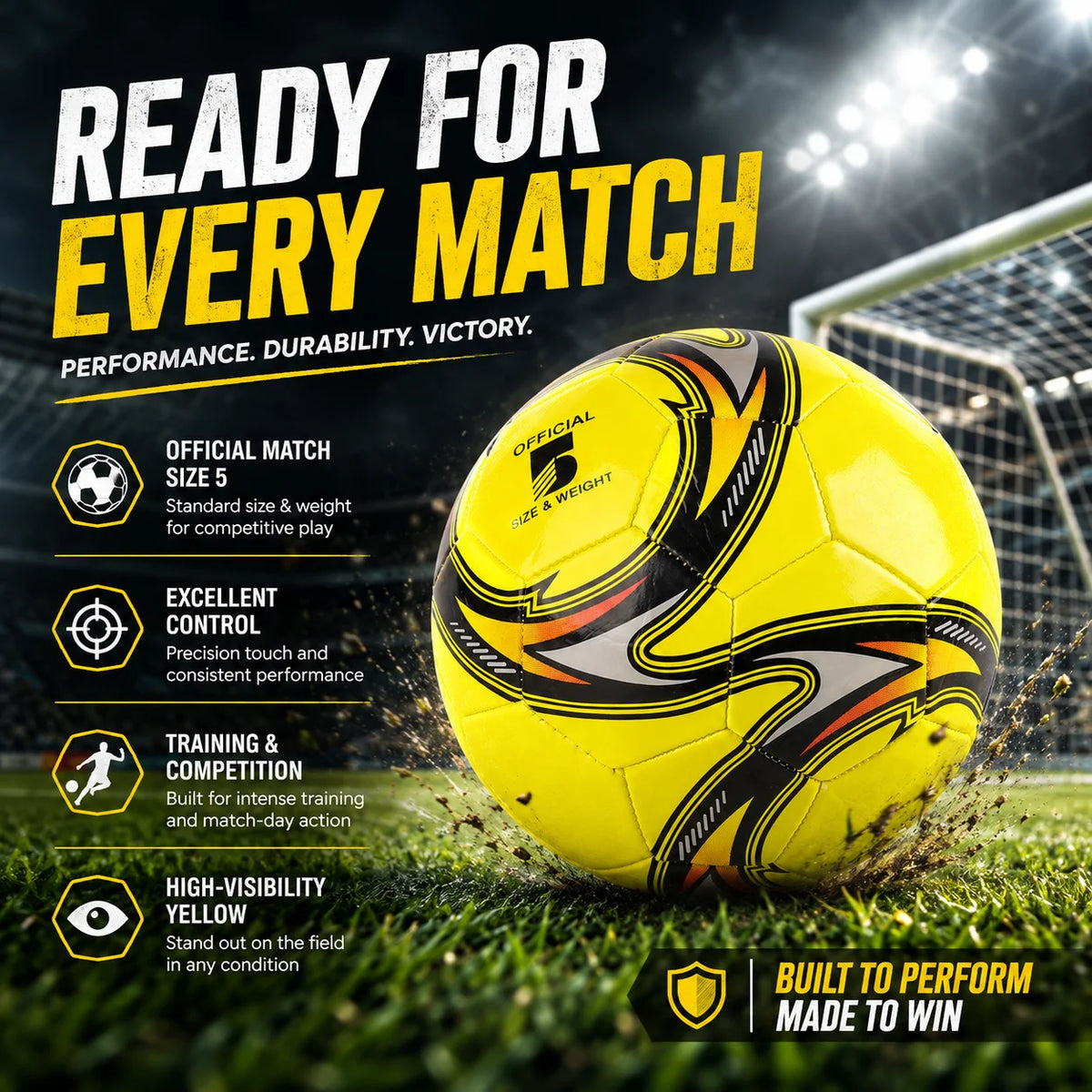 1PC Soccer Ball Size 3 4 5 Football for Outdoor Training Practice Team Sports Backyard Games
