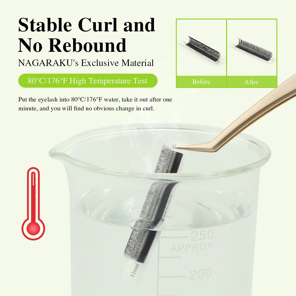 NAGARAKU 5cases 5D U Shape Lashes Soft Natural Eyelash Extensions Fast Free Delivery Ship from USA