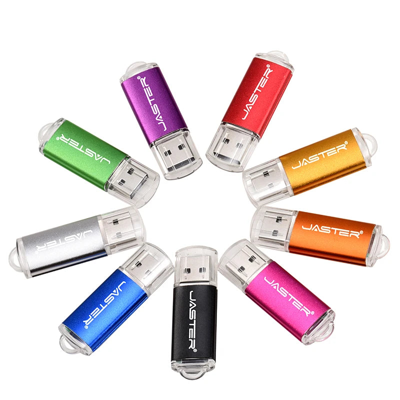 50pcs/LOT Free Logo With Key Chain USB Flash Drive 128GB 64GB 32GB 16GB 8GB 4GB 128M Pendrive 2.0 Fashion 9 Colors U Stick Gifts