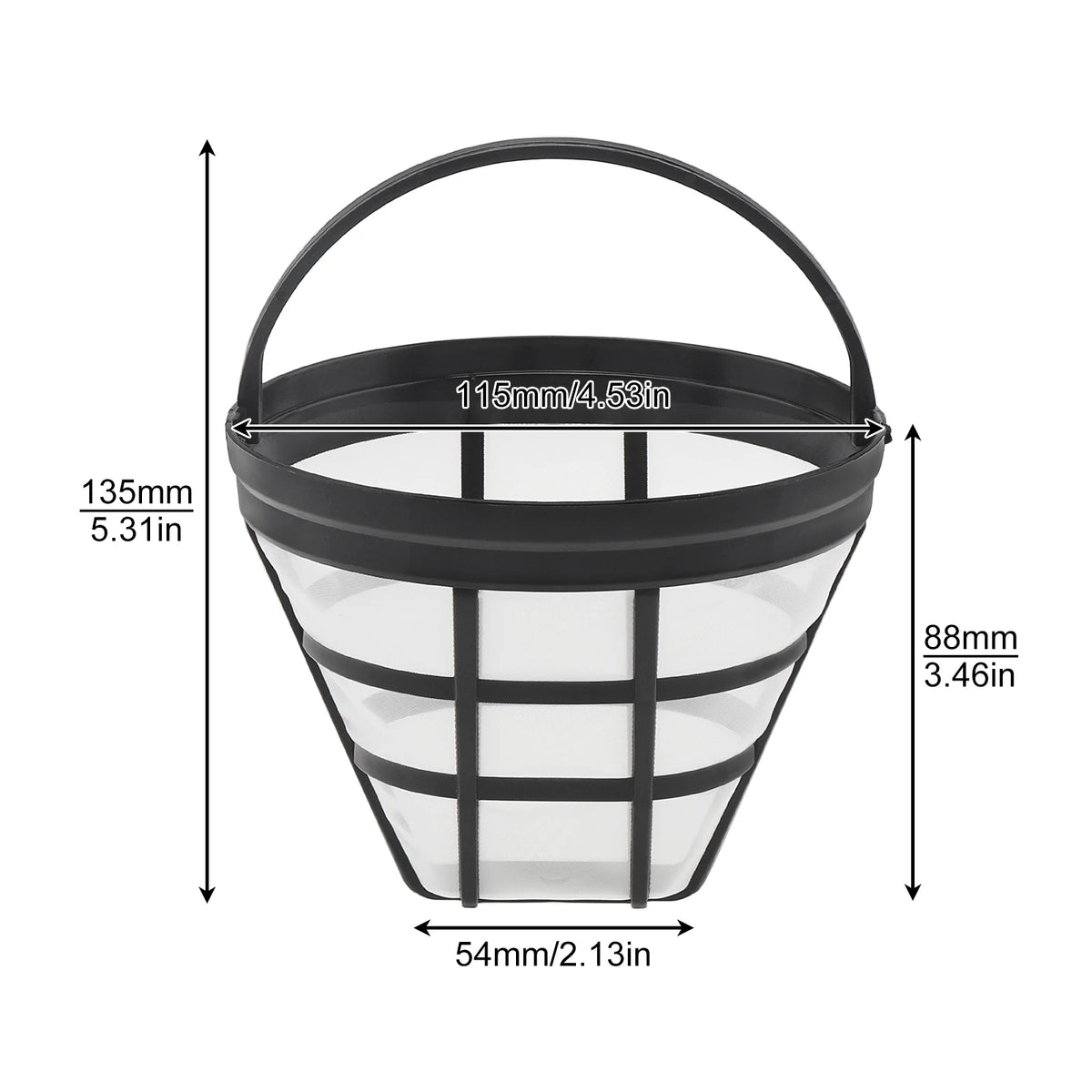 10-12 Cups Reusable Coffee Filters Universal Coffee Filter Basket Coffeeware Spoon Strainer Tea Brewer Home Kitchen Accessories