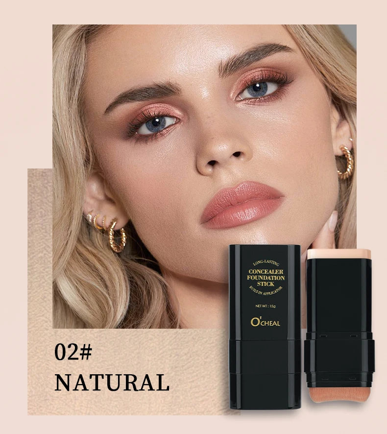 O'cheal Two In One Concealer Foundation Stick Facial Matte Waterproof Bronzer Contouring Face Coverage Moisturizing Makeup Cream
