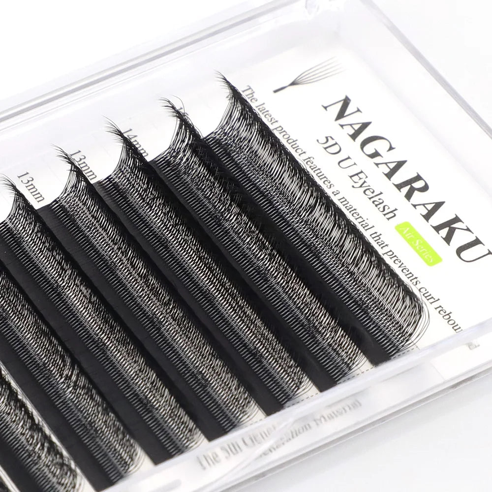 NAGARAKU 5cases 5D U Shape Lashes Soft Natural Eyelash Extensions Fast Free Delivery Ship from USA