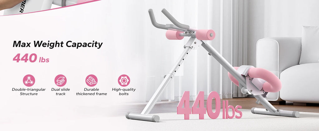 MERACH 2314 Ab Machine Adjustable Trainer Workout Foldable Knee Protection Abdominal Exercise Machine Core Ab Exercise System Trainer