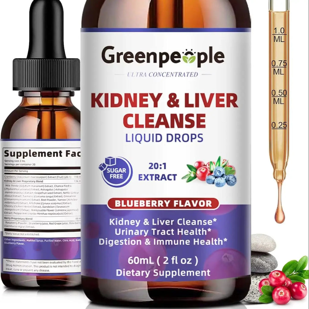 100 Natural 1000mg Cranberry Extract Kidney and Liver Cleansing Drops Urinary & Bladder Health Support