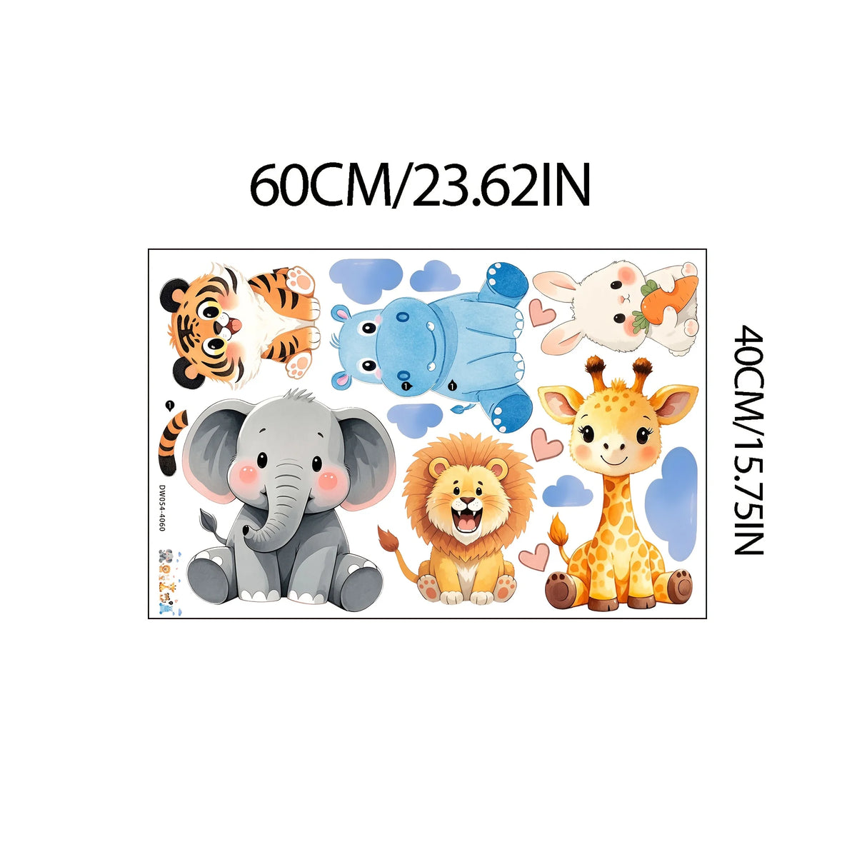 1Pc New Cute Little Animal Paradise Wall Sticker, Self-Adhesive Pvc Home Decoration Sticker, Suitable for Glass, Refrigerator, Cabinets, Living Room, Bedroom, Dining Room, Bathroom, Entryway, Doors and Windows, and Wall Decal