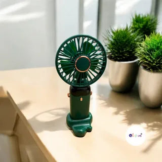 Ventilador Portátil de Mesa/Mão com display de Led 5 Velocidades com Suporte de Celular