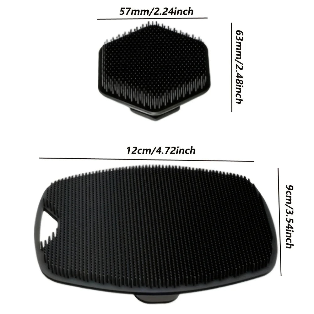 2-piece exfoliating back brush set, with hexagonal face brush, multi-purpose shower cleaning tool, for smooth skin
