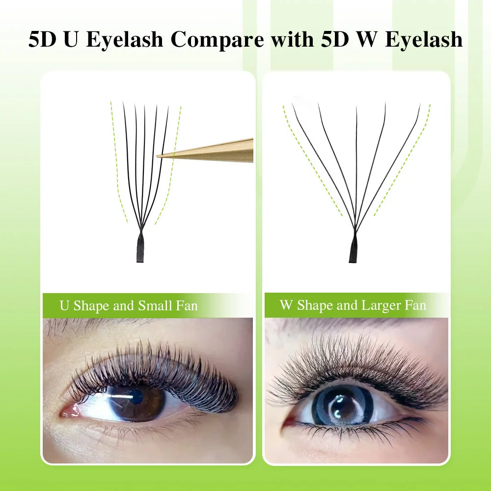 NAGARAKU 5cases 5D U Shape Lashes Soft Natural Eyelash Extensions Fast Free Delivery Ship from USA