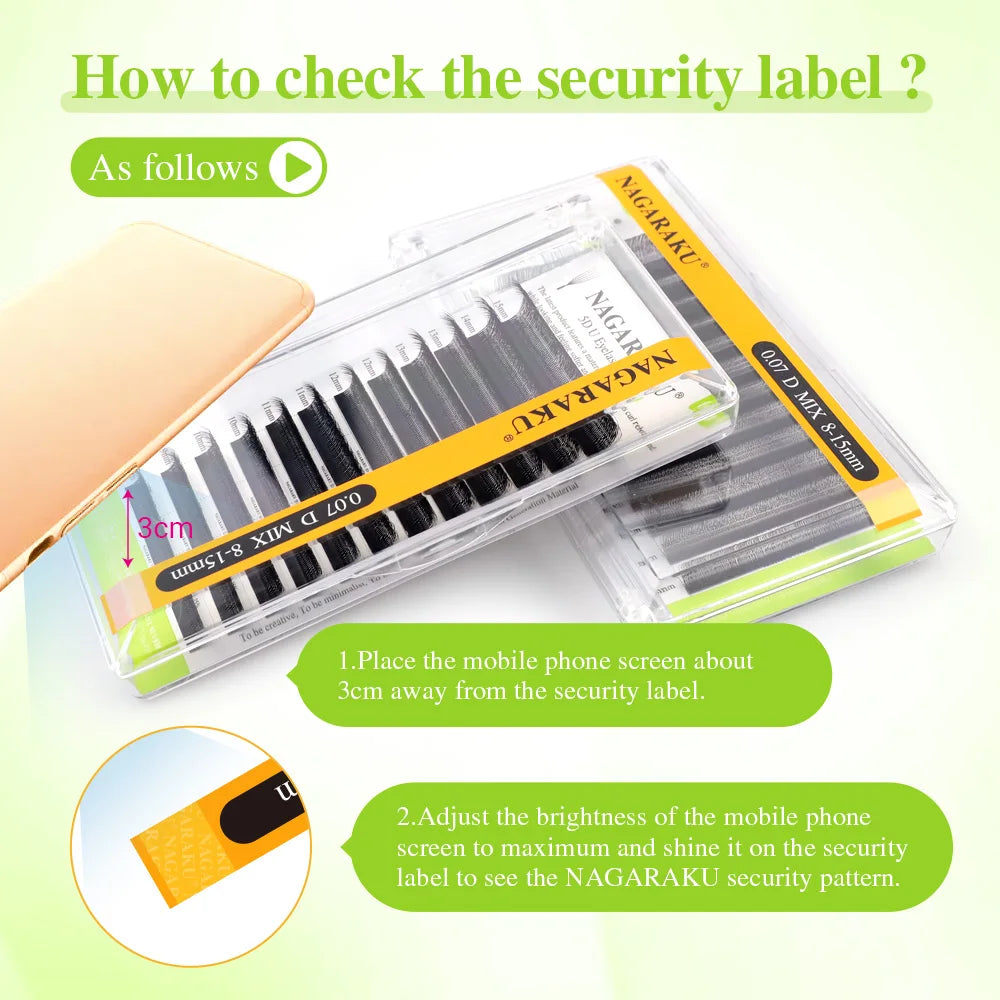NAGARAKU 5cases 5D U Shape Lashes Soft Natural Eyelash Extensions Fast Free Delivery Ship from USA
