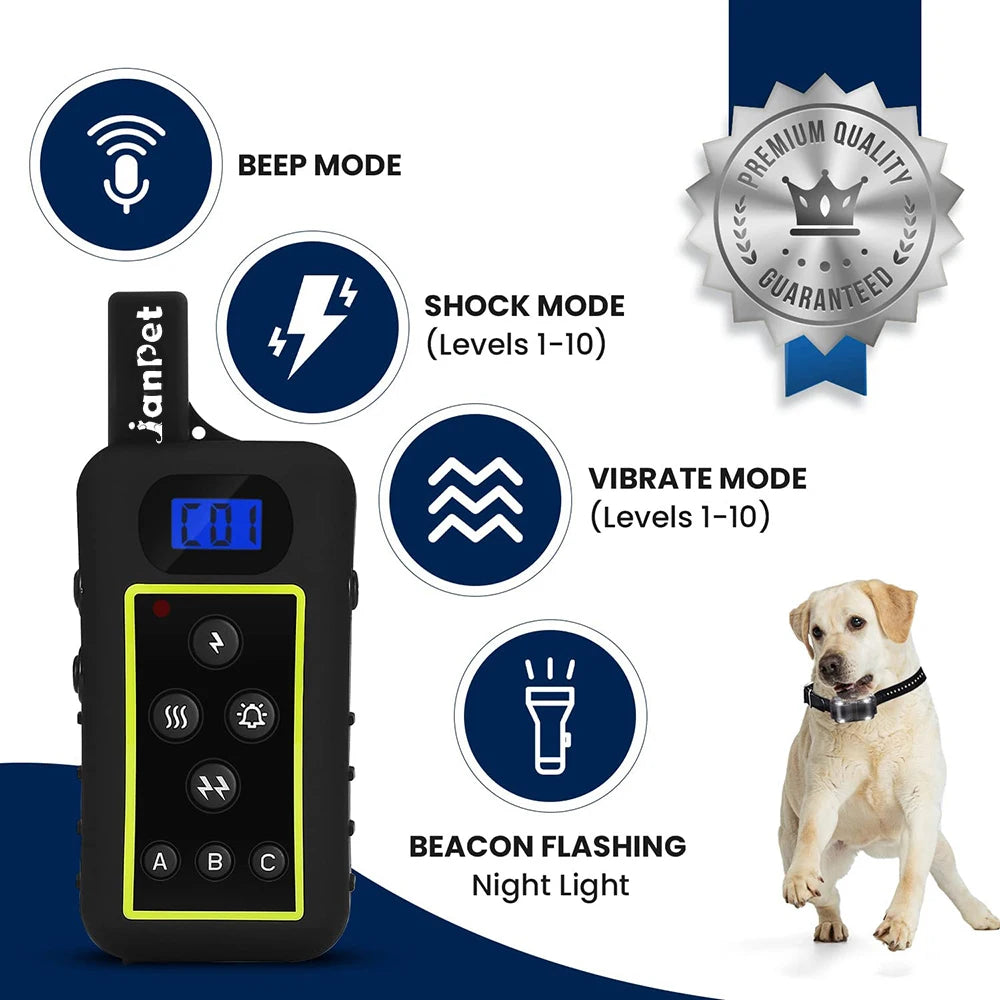 JanPet Shock Collars for Dog Hunting Training Remote Control 2000M Waterproof Electronic Dog Training Collar for All Size Dogs