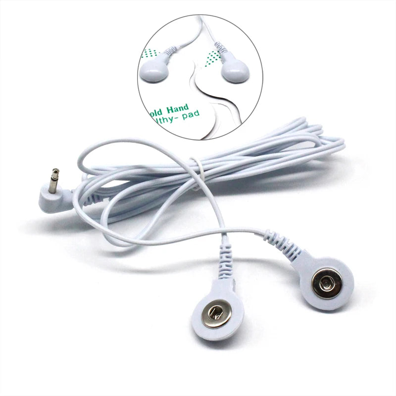 2 Way+4-Way Machine Massager Button Cable Electrode Pads Standard Connection Massage for TENS Unit Lead Wires Cables