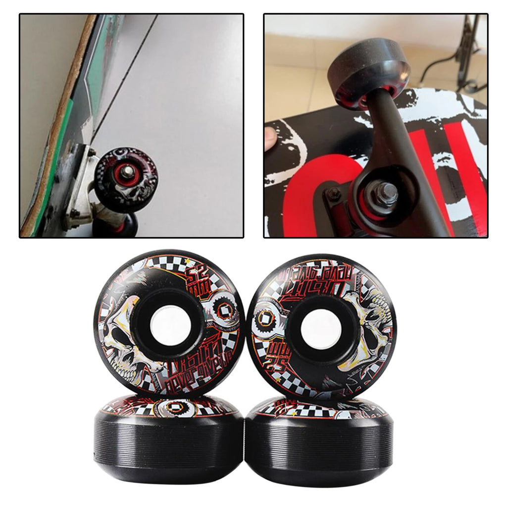 4Pcs 51D Skateboard Wheels 52x30mm Non-slip Skate Board Cruiser Roller Parts