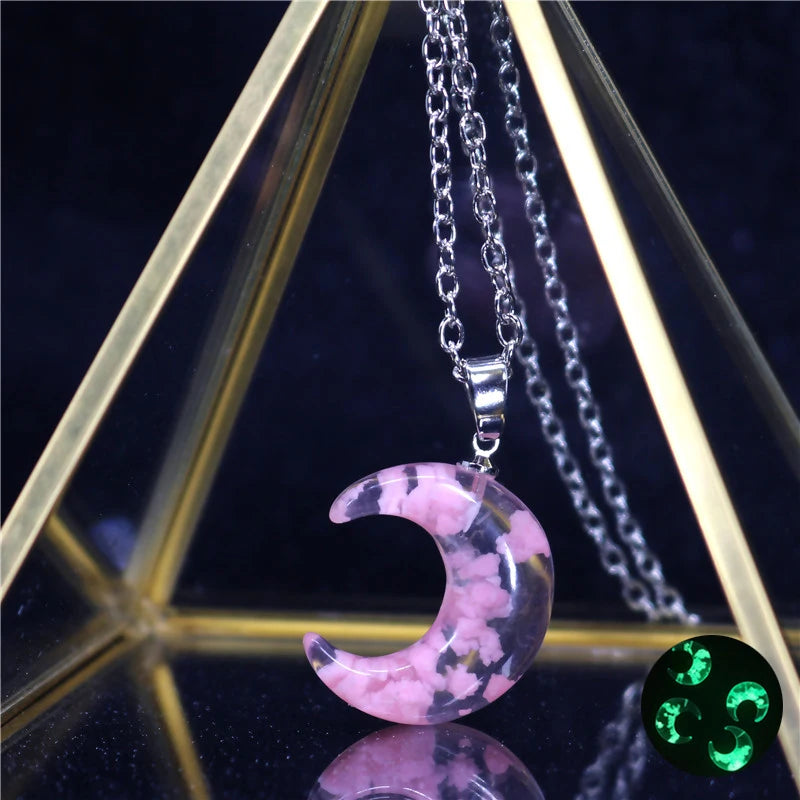 Manual Resin Ball Crescent Moon Chain Necklace Women Blue Sky White Cloud Necklace Fashion Jewelry Gift for Girlfriend Dropship