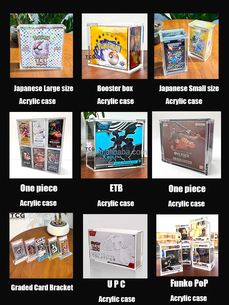 TCG Custom  English Booster Box Acrylic case Box S First Edition  Booster Box Acrylic Magnetic case  Uv
