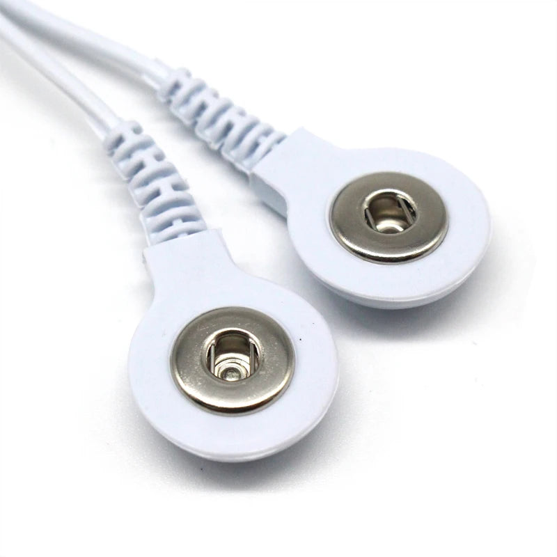 2 Way+4-Way Machine Massager Button Cable Electrode Pads Standard Connection Massage for TENS Unit Lead Wires Cables