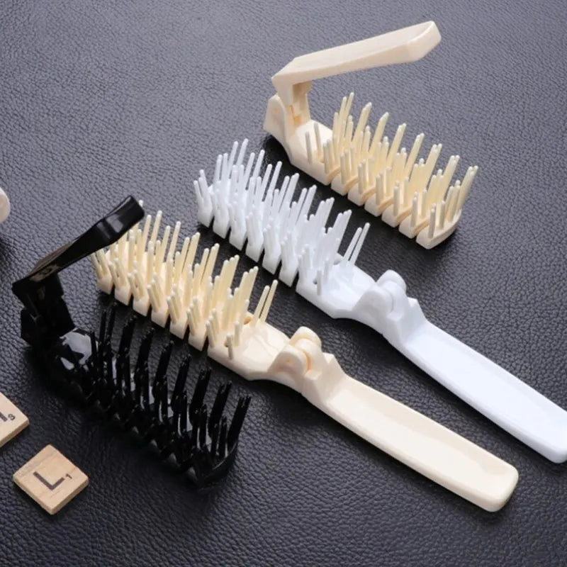 1Pc Folding Comb Hair Brush DIY Salon Hairdressing Anti-static Plastic Comb Women Hair Brush 3 Colors