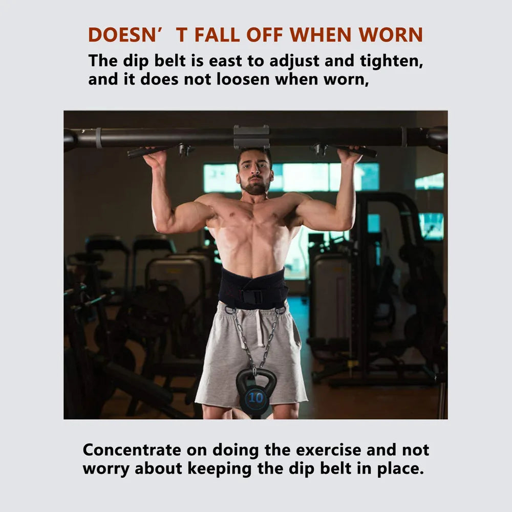 Gym Weight lifting Belt  with Chain Weights for Crossfit Kettlebell Workout Bodybuilding Pull Up Comfortable Waist Dip Belt