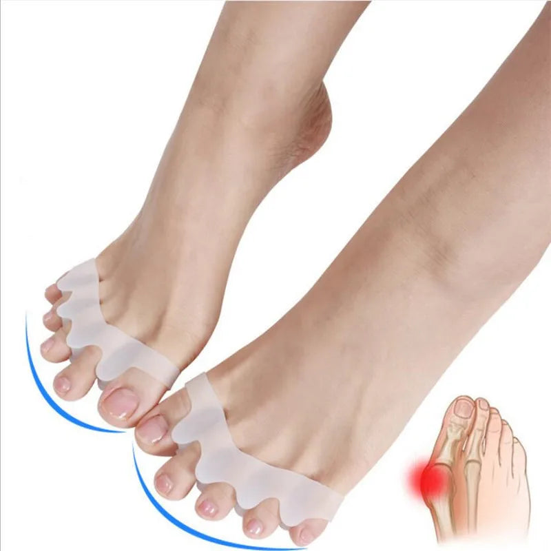 2pcs=1pair New Protective Toes Separator Suitable Bunion Corrector Material Soft Gel Straightener Spacers Stretchers Care Tool