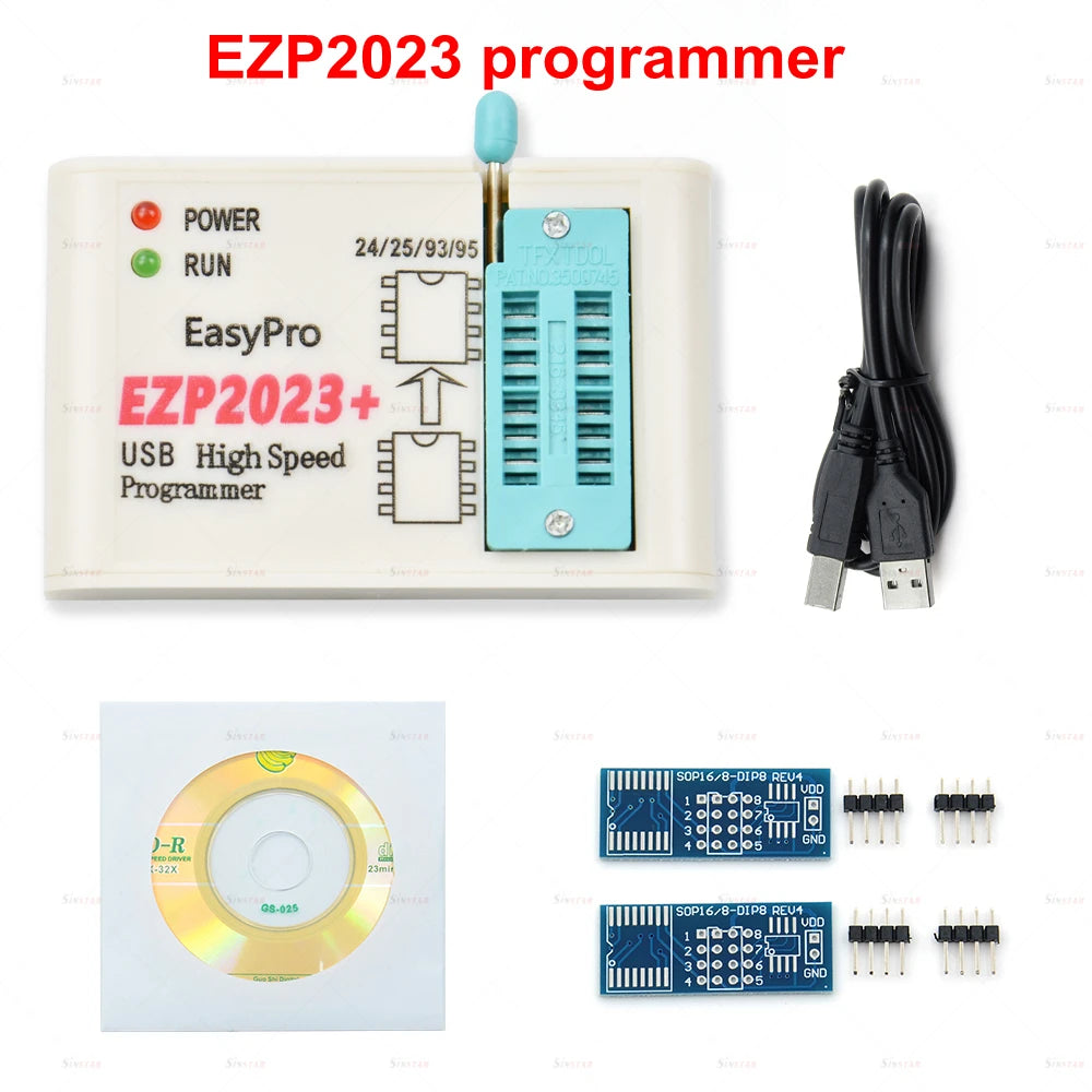 CH554T EZP2023 High-speed USB SPI Programmer Support24 25 26 93 95 EEPROM 25 Flash BIOS Chip+12socket Original