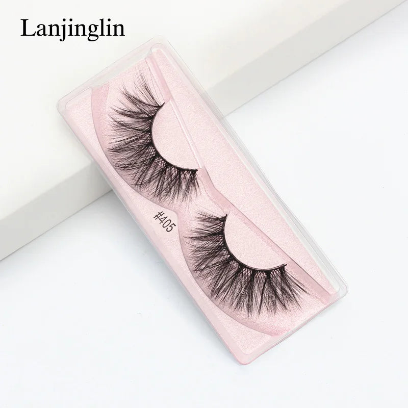Lanjinglin 10-100Pcs False Eyelashes Dramatic Thick 3D Mink Lashes Extension Make up Fake Lashes Wholesale Cílios Maquillaje