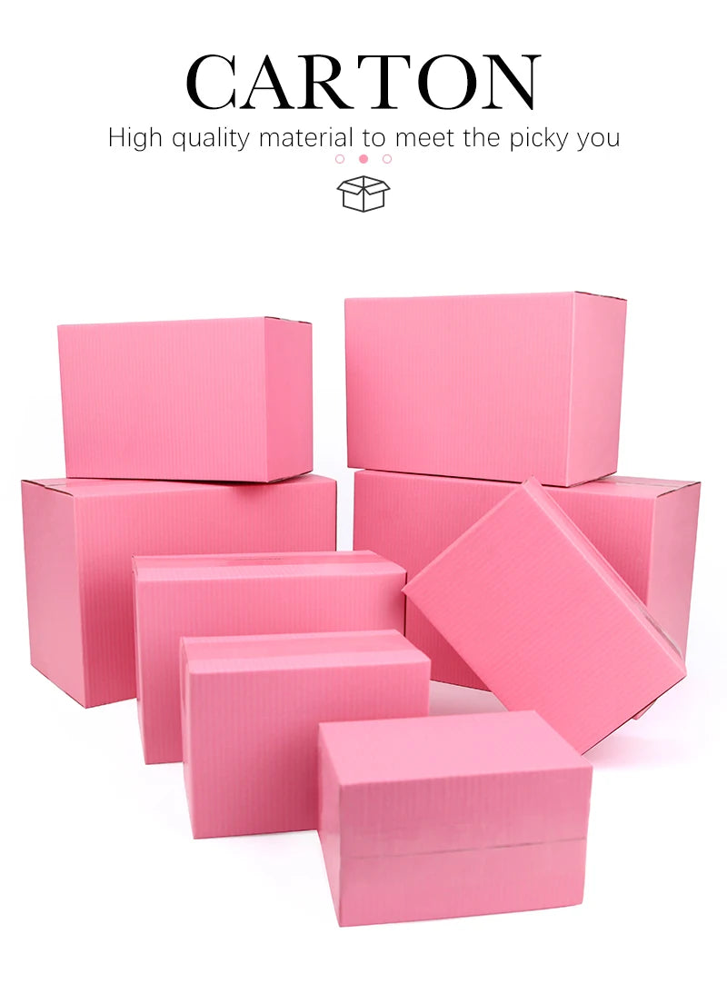 5pcs/10pcs/pink gift box three-layer corrugated packaging transportation storage carton