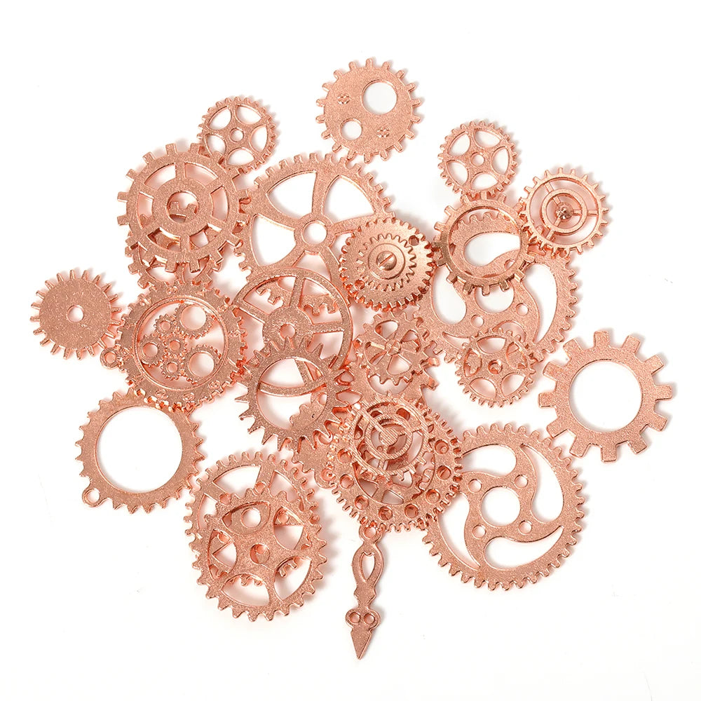 50g 100g Mixed Steampunk Gears Cogs Charms Pendant DIY Antique Metal Beads for Bracelets Crafts Jewelry Making Components