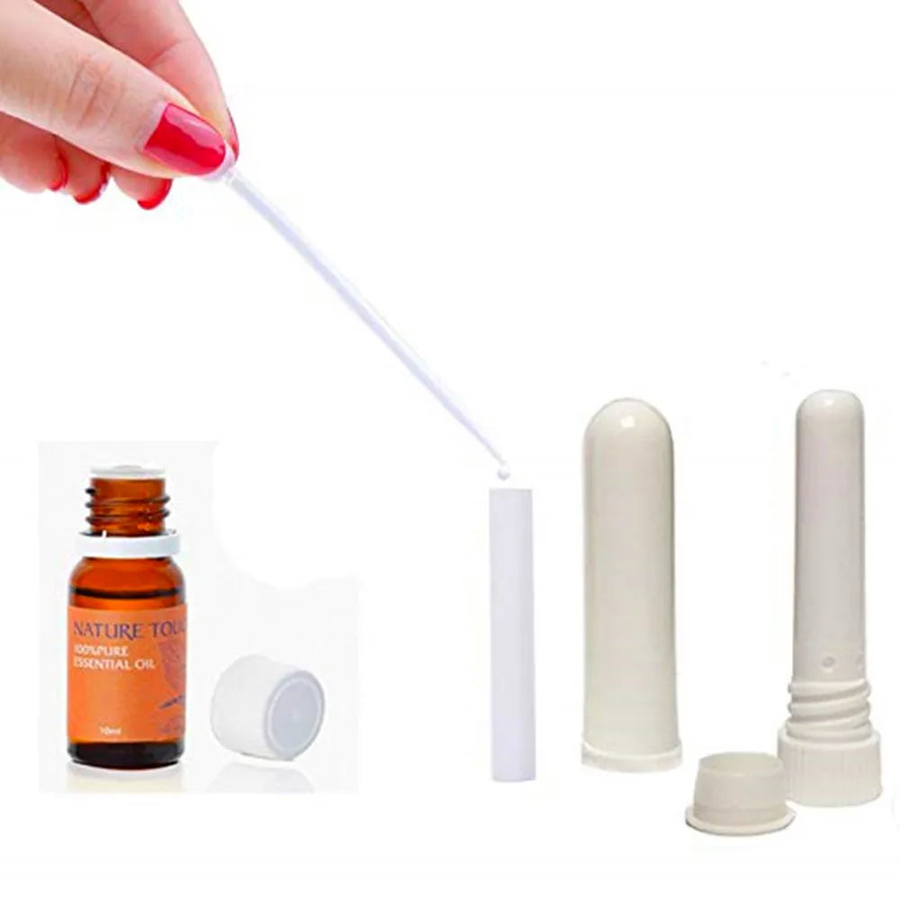 10+2 Sets Colorful Aroma Nasal Inhaler,Essential Oil Aromatherapy Inhalers with high quantity Cotton Wicks