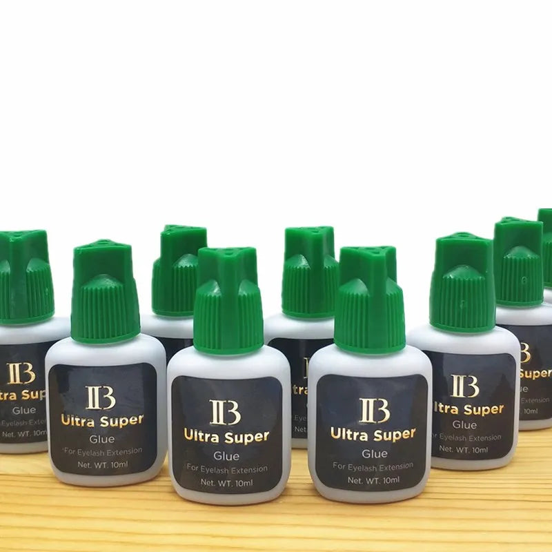 10 Bottles Black False Eyelashes Glue IB Ultra Super Glue Individual Fast Drying Glue for Eyelash Extensions 5ml/10ml