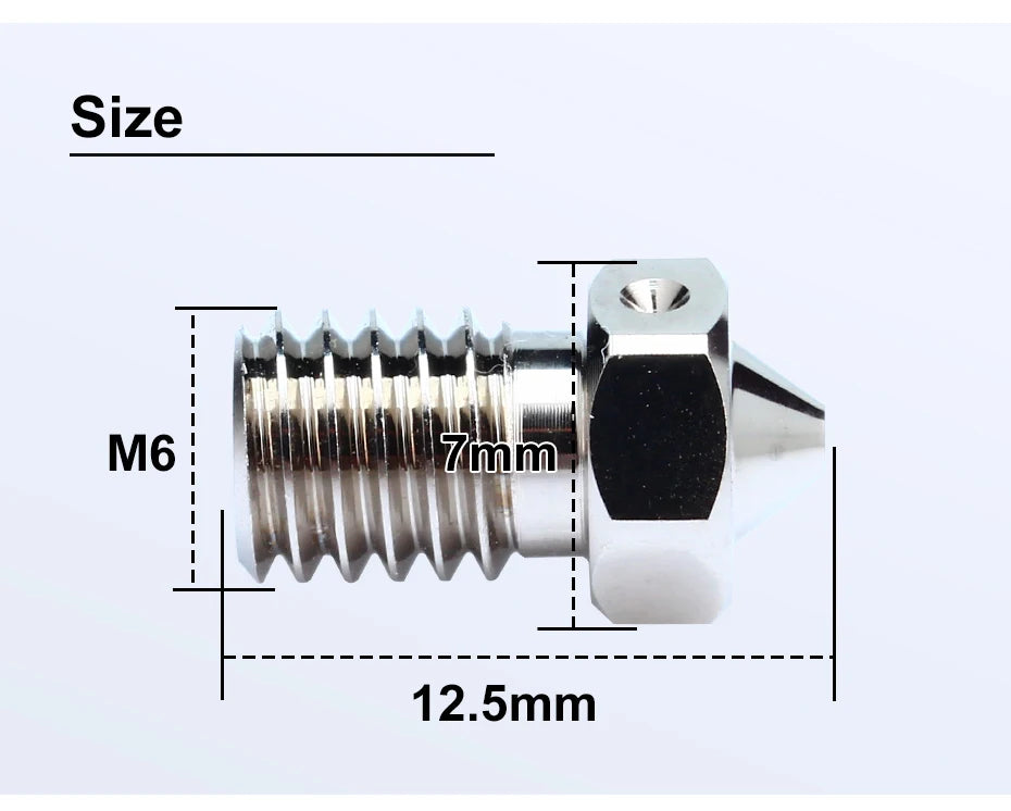 R Trianglelab E-V6 Plated Copper Nozzle Durable Non-stick High Performance For 3D Printers Hotend M6 Thread for V6 Hotend Prusa
