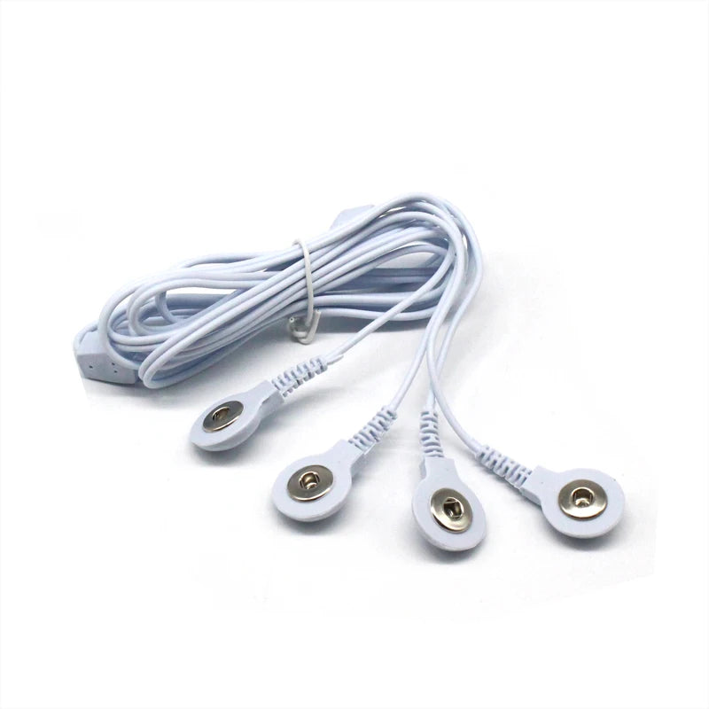2 Way+4-Way Machine Massager Button Cable Electrode Pads Standard Connection Massage for TENS Unit Lead Wires Cables