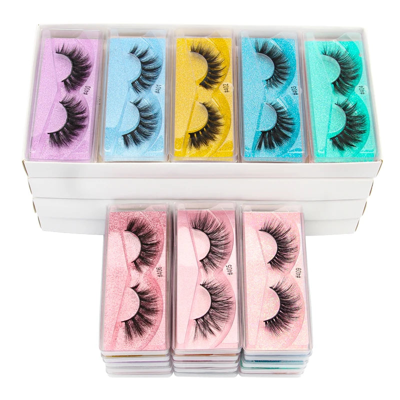 Lanjinglin 10-100Pcs False Eyelashes Dramatic Thick 3D Mink Lashes Extension Make up Fake Lashes Wholesale Cílios Maquillaje