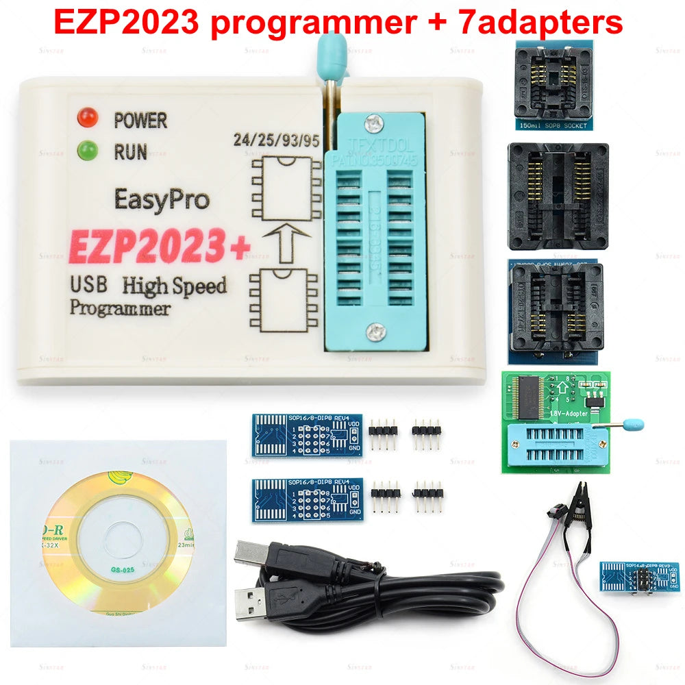 CH554T EZP2023 High-speed USB SPI Programmer Support24 25 26 93 95 EEPROM 25 Flash BIOS Chip+12socket Original