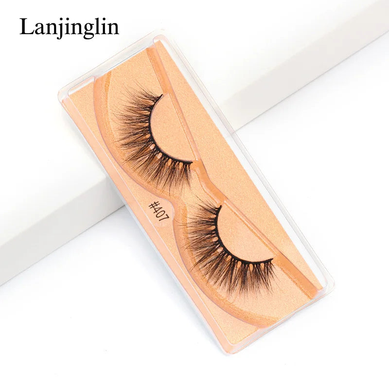 Lanjinglin 10-100Pcs False Eyelashes Dramatic Thick 3D Mink Lashes Extension Make up Fake Lashes Wholesale Cílios Maquillaje