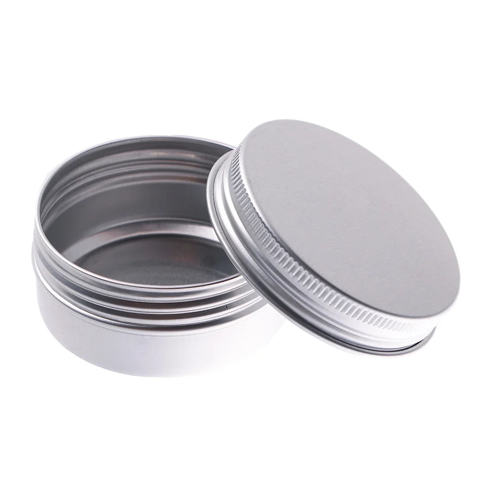 5/10/15/30/50g Small Tin Box Mini Metal Box Storage Empty Pot Plain Refillable Bottle Container Screw Top Cosmetic Storage Jars
