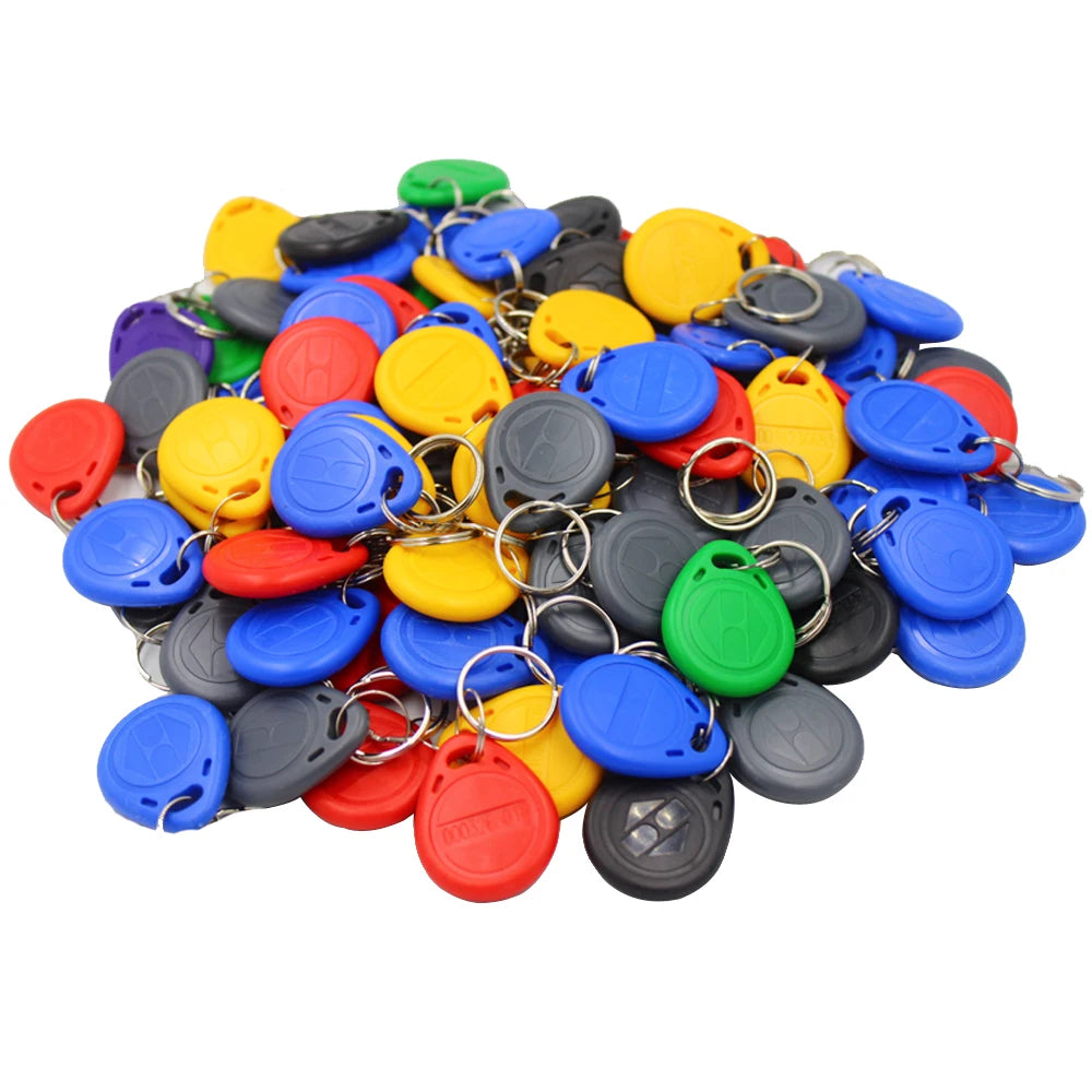 100pcs Waterproof EM4305 T5577 Copy Rewritable Writable Rewrite Duplicate RFID Tag Proximity ID Token Key Keyfobs Ring Clone Car