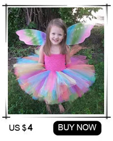 Yellow Chicken Tutu Dress Girls Kids Farm Animal Party Halloween Costume Feather Wings Children Cake Smash Photo Tulle Dress