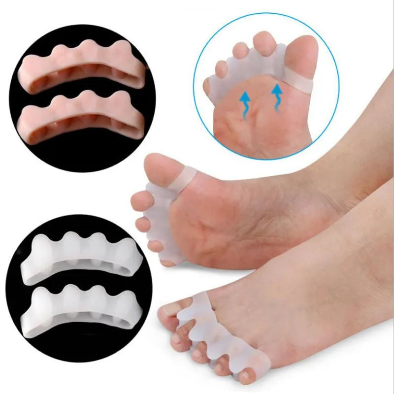 2pcs=1pair New Protective Toes Separator Suitable Bunion Corrector Material Soft Gel Straightener Spacers Stretchers Care Tool