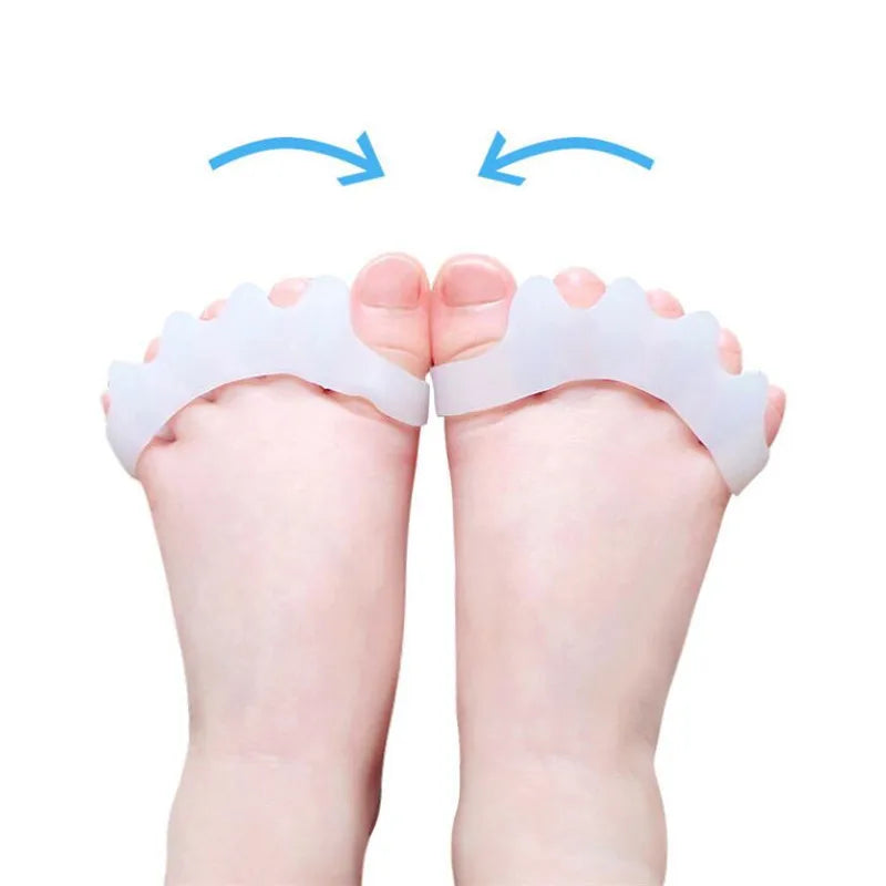 2pcs=1pair New Protective Toes Separator Suitable Bunion Corrector Material Soft Gel Straightener Spacers Stretchers Care Tool