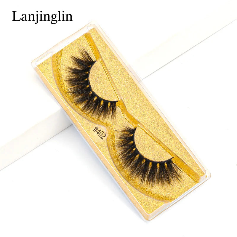 Lanjinglin 10-100Pcs False Eyelashes Dramatic Thick 3D Mink Lashes Extension Make up Fake Lashes Wholesale Cílios Maquillaje