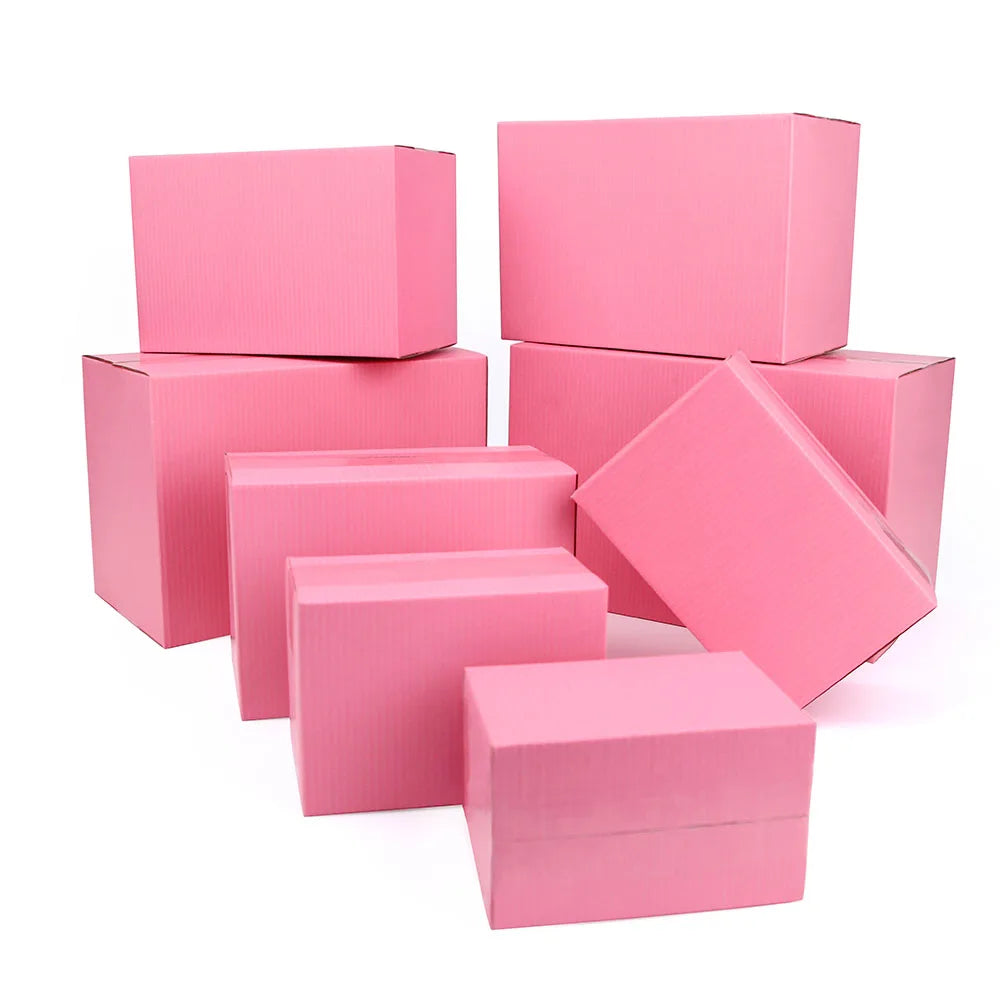5pcs/10pcs/pink gift box three-layer corrugated packaging transportation storage carton