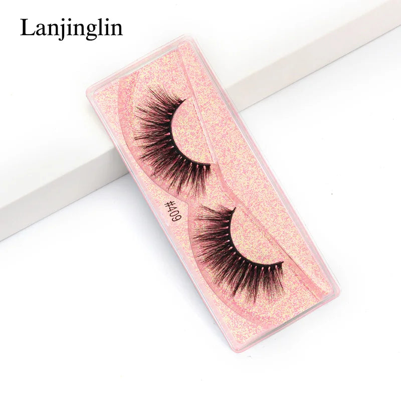 Lanjinglin 10-100Pcs False Eyelashes Dramatic Thick 3D Mink Lashes Extension Make up Fake Lashes Wholesale Cílios Maquillaje