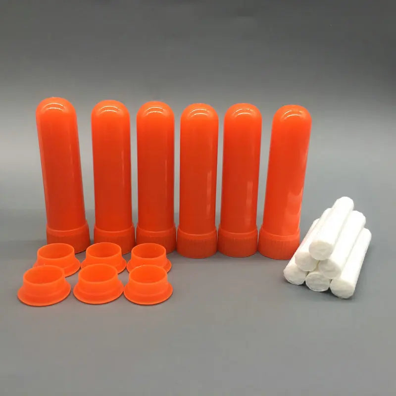 10+2 Sets Colorful Aroma Nasal Inhaler,Essential Oil Aromatherapy Inhalers with high quantity Cotton Wicks