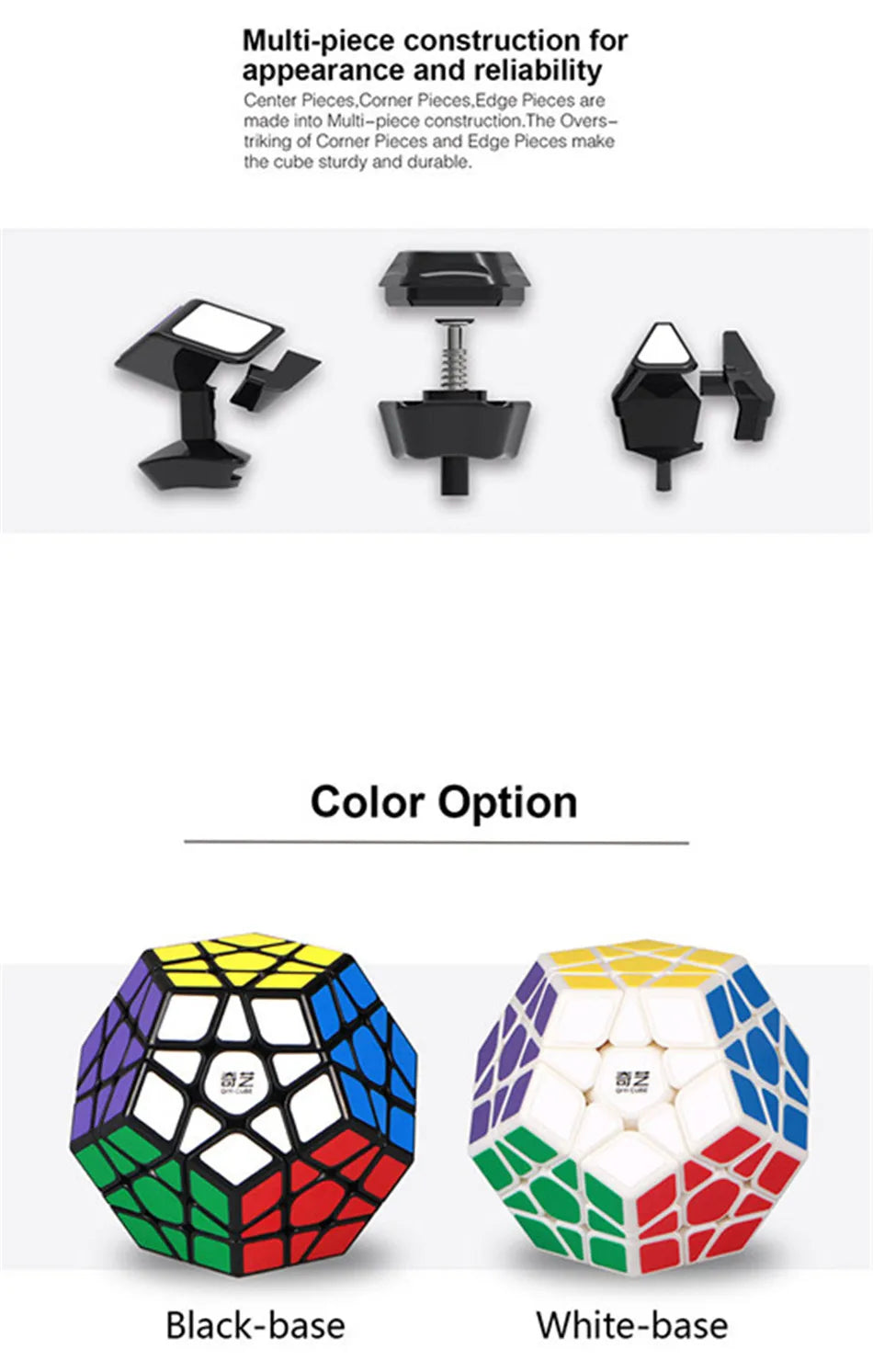 Megaminx Magic Cube 3x3 Stickerless Dodecahedron Speed Cubes Brain Teaser Twist Puzzle Toy