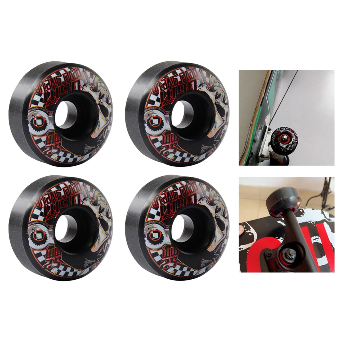 4Pcs 51D Skateboard Wheels 52x30mm Non-slip Skate Board Cruiser Roller Parts